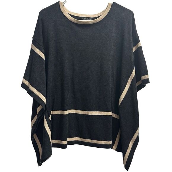 Women's August Silk Size Small (S) Black and Tan Sweater - Picture 3 of 5
